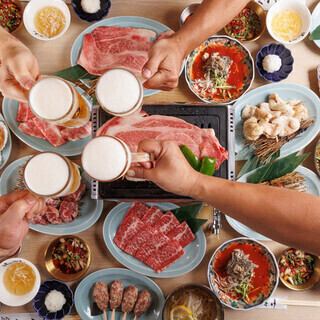 [All-you-can-drink included] ★5,500 yen★Very popular salted horumon☆Signature menu A5 Japanese black beef ribs, top-grade skirt steak, and more! A great value course!