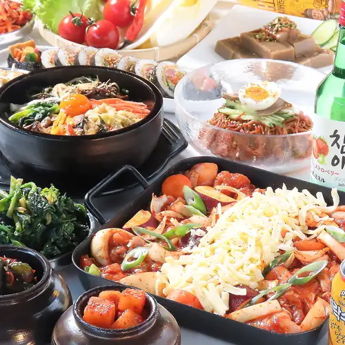 [Authentic Korean Banquet!] Delicious gooey cheese dakgalbi as the main dish, 8 dishes + 2 hours all-you-can-drink for ¥5000 → ¥4500
