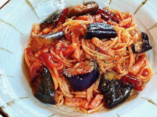 Eggplant and bacon arrabiata