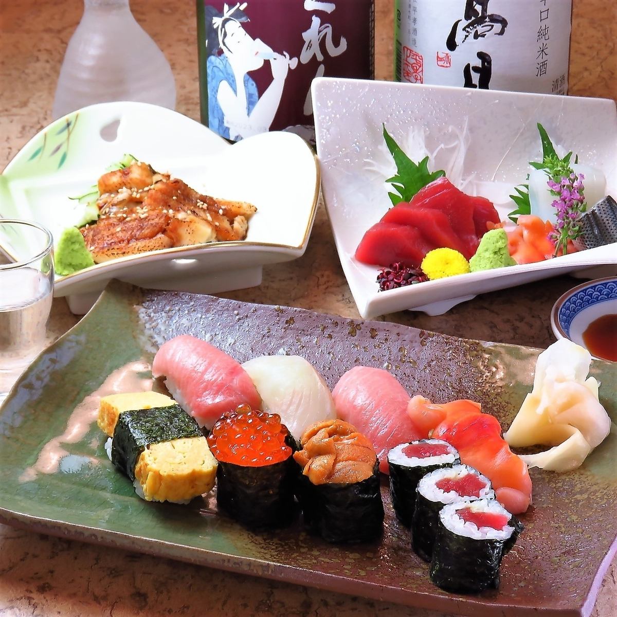 Enjoy our specialty sushi, seafood dishes, and sake in a calm space
