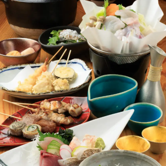 【仅限餐食】“奢华！秋冬限定套餐（含铁刀）” 包含刺身、海鲜天妇罗等9道菜 ⇒ 6,600日元（含税）