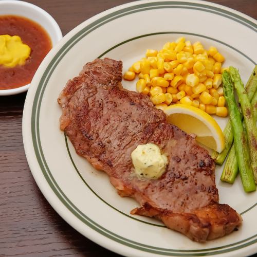 NY sirloin steak (200g with rice or bread)