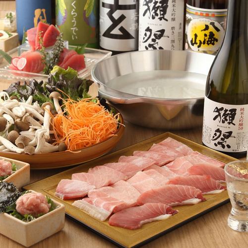 Various tuna courses delivered directly from Misaki Suisan