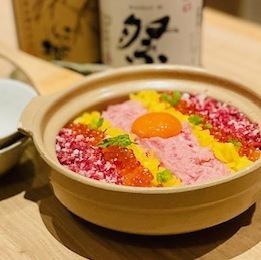 [Meat Toro Donabe Rice Course] "Tuna Toro & Beef Toro & Salmon Roe" with luxury rice and 2.5 hours all-you-can-drink 4,000 yen (tax included)