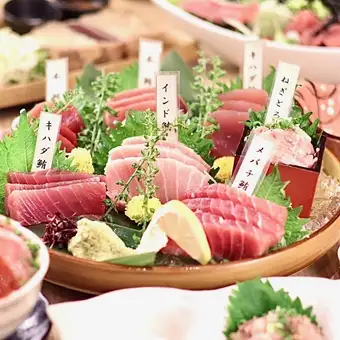 ≪完全個室確約≫【極上鮪コース】本鮪7点盛り鮪尽くしを味わう全8品　3時間飲み放題6000円