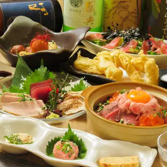 個室確約【旭～あさひ～コース】贅沢飯・2.5時間飲み放題付が期間限定で4000円！！