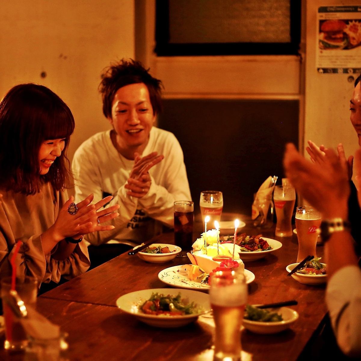 特製フラワーケーキ♪女子会＆誕生日コース3500円！