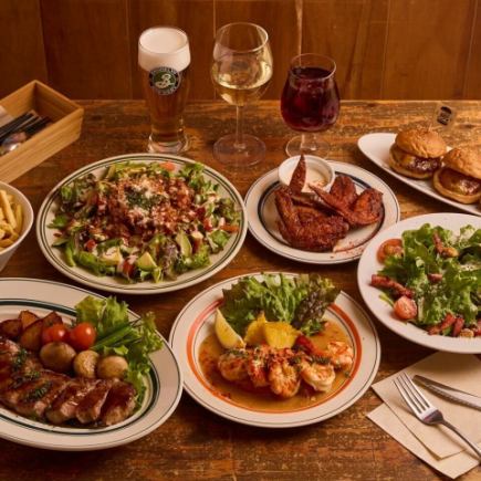 【인기 No.1】 사로인 스테이크 등 호화롭게 7품! 「맨해튼 코스」(90분 음방 포함) 5,000엔