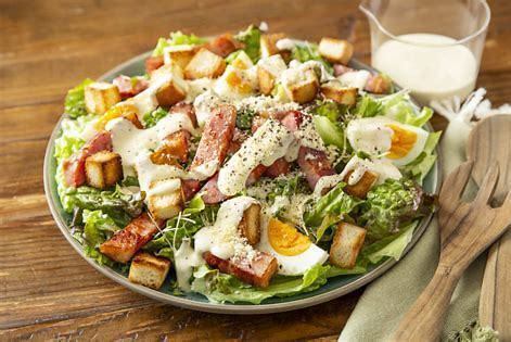 Caesar salad with freshly picked vegetables