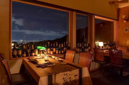 円山の高台から夜景を一望