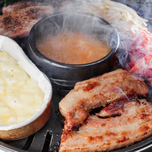 【120分飲み放題付】熟成サムギョプサル＆アラカルト6品！プチ宴会コース【全8品4,400円】