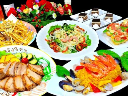 アーサーコース【室料3時間+お料理6品】※ドリンク別料金