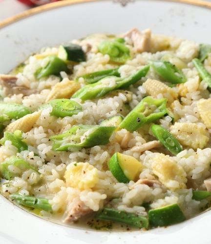 Colorful vegetable risotto