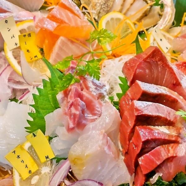 【天草鲜鱼Gabai套餐】9道菜+2小时无限畅饮：6,000日元（含税）