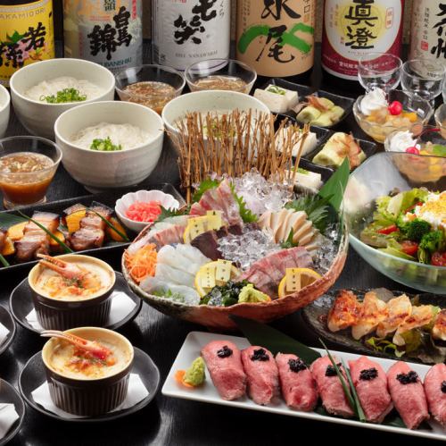 【春季限定】包含鲍鱼!8道菜式,包括直接从熊本进口的新鲜刺身!“天草鲜鱼套餐”,2小时畅饮(130种饮品,包括精酿啤酒)