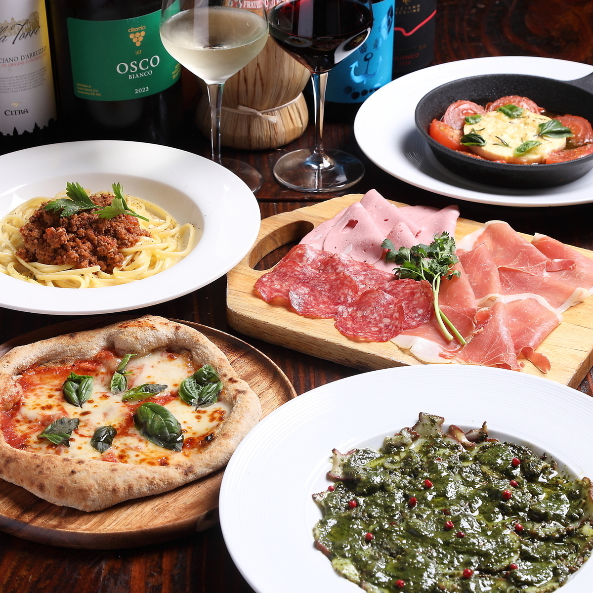 ナポリ系PIZZAをはじめ、生ハム、パスタなど幅広くご用意!