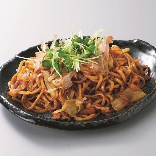 Fried noodles at a yakitori restaurant