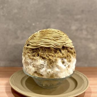Roasted green tea Mont Blanc and coffee jelly