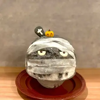 검은 참깨 호박 미라 떡