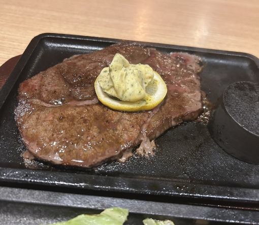 【牛ロースステーキ】+【国産牛100％煮込みハンバーグ】+【アイス食べ放題】2時間食べ飲み4500円