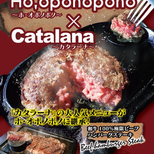 【国産和牛100％鉄板レアハンバーグステーキ＋アイス食べ放題】2時間食べ飲み放題4500円　