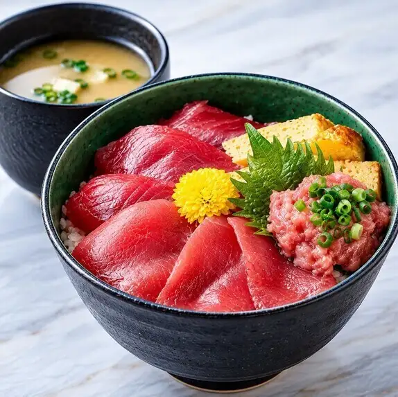 本まぐろ・ねぎとろ二色丼