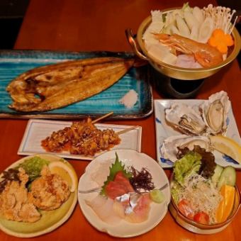 ビールや日本酒など豊富なドリンクメニューから選べる、90分飲み放題付コース！5500円(税込)