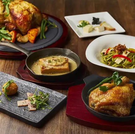 【パーティープラン】ロティサリーチキン、タパス3種、パスタなど全5品