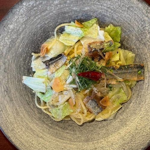 秋刀魚のペペロンチーノ