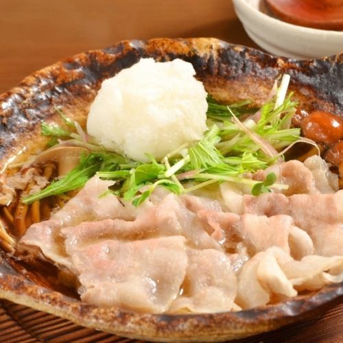 秀麗豚と水の子のみぞれ鍋