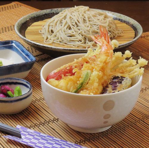 小鉢・ミニ天丼（海老2尾・野菜5種）