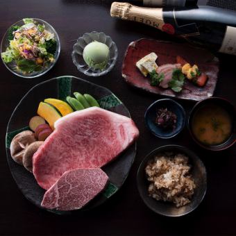 "코오로"일식 고기 코스 특선 흑모 일본소 스테이크 필레 150그램 or 사로인 200그램