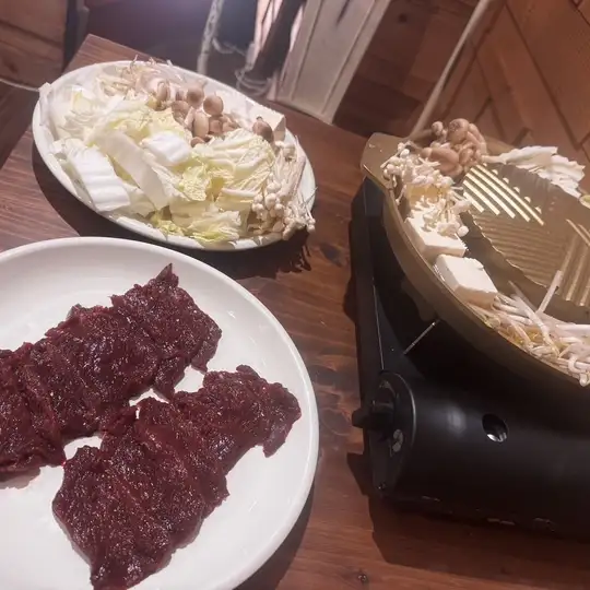 【前日予約限定】鹿肉の焼きしゃぶコース 全7品 7500円 特製鍋で味わう上質赤身とジビエカツ