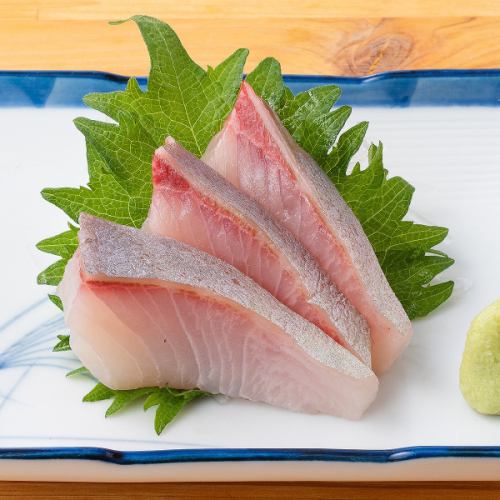 Winter yellowtail sashimi