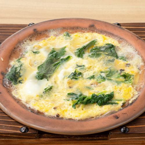 Rape blossoms and bamboo shoots with egg