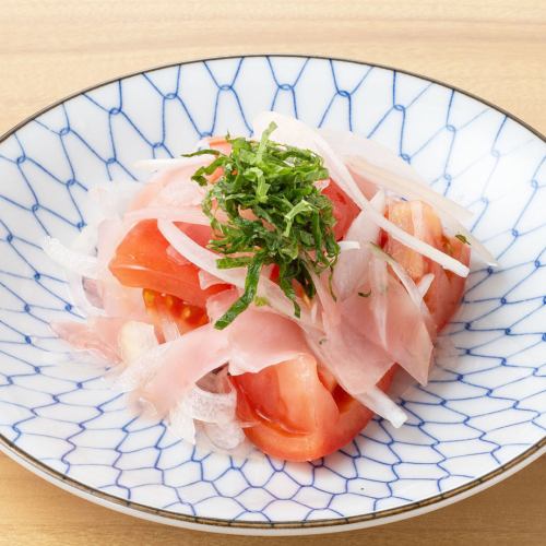 Tomatoes covered in pickled ginger