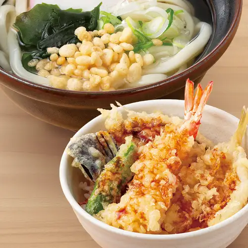 迷你時令天婦羅飯和烏龍麵套餐