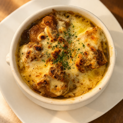 パンたっぷり 食べるオニオングラタンスープ