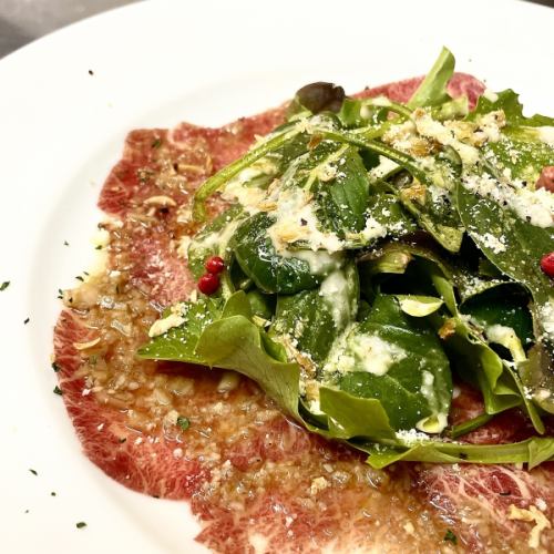 霜降り馬刺しのカルパッチョ 