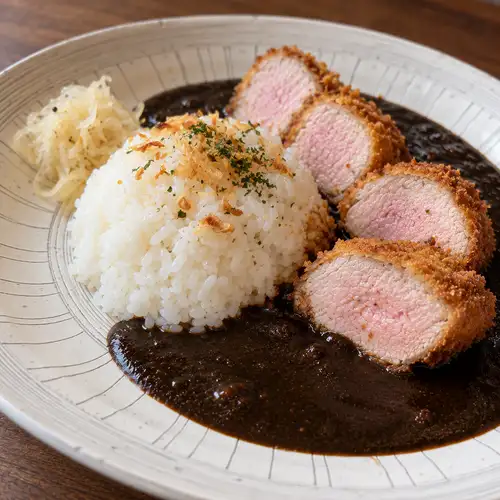 【ランチタイム限定！】 錦雲豚フェレカツのための欧風黒カレー★前菜、スープ、ドリンク付き★