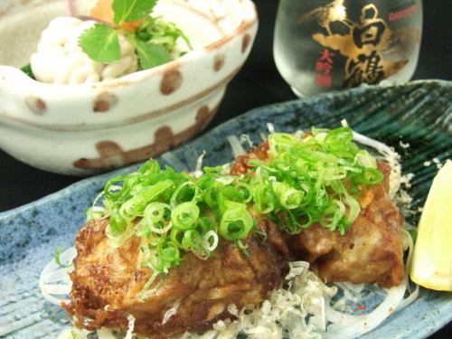 Grilled cod milt with soy sauce / ponzu sauce