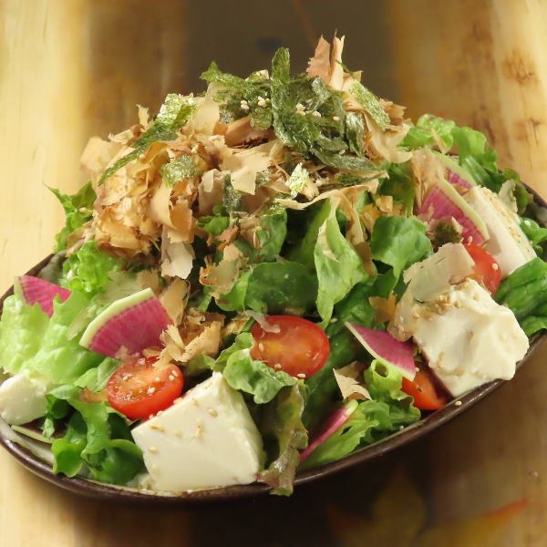 ダイナマイト豆腐サラダ【極上の口溶け】濃厚豆腐と旬菜のサラダ。素材の旨味を味わう