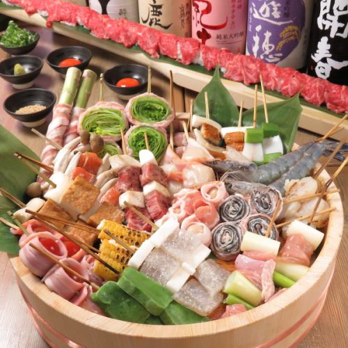 【연회에♪】화제의 유케 스시&명물 쿠와야키를 즐길 수 있는《잘 바리 코스》3,850엔