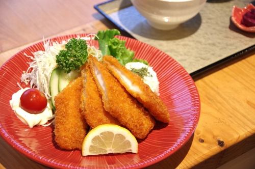 Fried squid simmered in lemon set meal