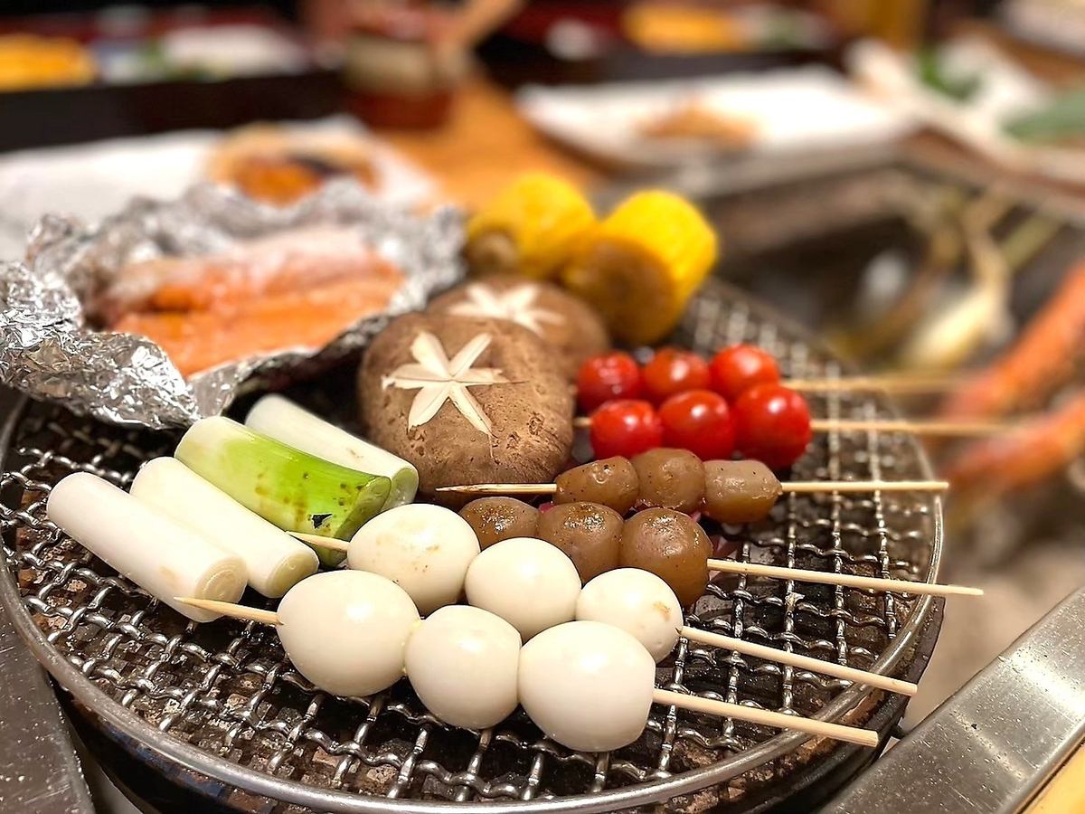 七輪を囲んで賑やかに!