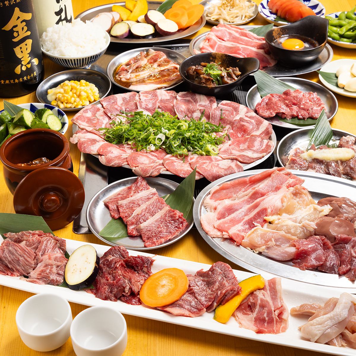 [Lowest price in the area] All-you-can-eat yakiniku for the bargain price of 1,980 yen! All-you-can-eat wagyu beef and all-you-can-eat beef tongue are also available♪