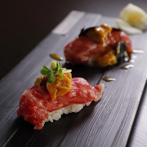 Luxury sushi with Hitachi beef