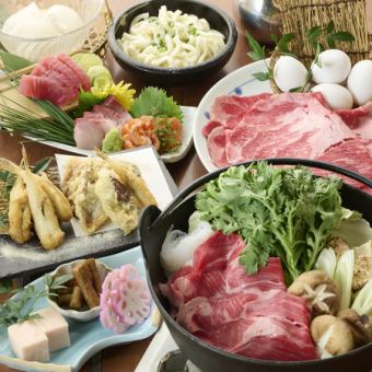 冬といえば鍋!贅沢に和牛で!【川の音牛旨すき鍋コース】2H飲み放題付き 6,000円!!