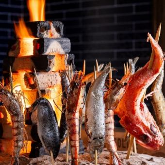 【竹コース】土佐ガツオの藁焼き×季節の釜めし[全10品/2時間飲み放題付]5500円（税込）
