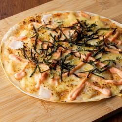 Mochi Mentaiko Mayonnaise Crispy Pizza